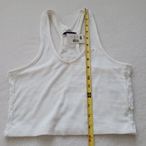 Aeropostale | Crop Halter Lace Back Top NEW Ladies Small Cream - Picture 4 of 14